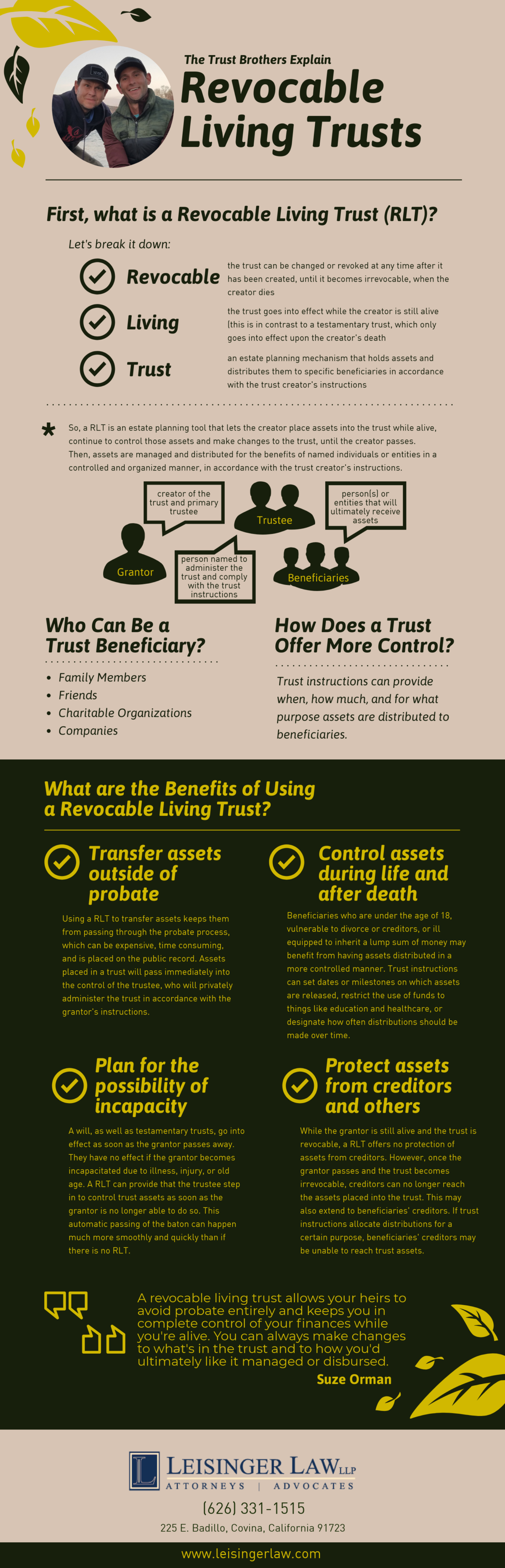 What Is A Revocable Living Trust? – Leisinger Law